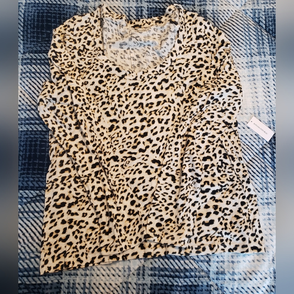 Banana Republic Animal Print Long Sleeve Top